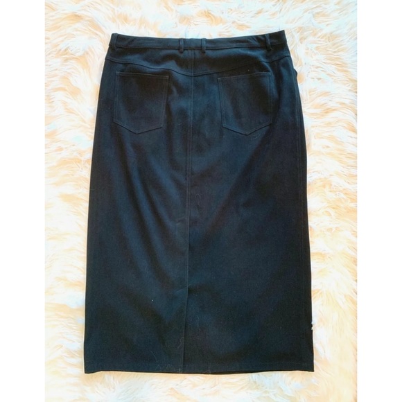 TALBOTS Black Long Modest Brushed Polyester Skirt - Picture 2 of 3